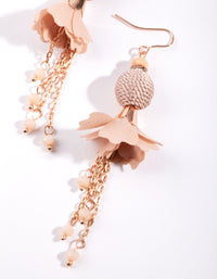 Rose Gold Floral Tassel Drop Earrings - link has visual effect only