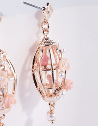 Rose Gold Bird Cage Drop Earrings - link has visual effect only