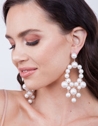 White Multi Ball Drop Earrings - link has visual effect only