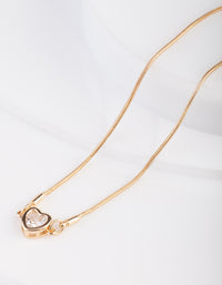 Cubic Zirconia Heart Gold Toggle Bracelet - link has visual effect only