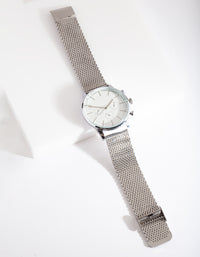 Silver Chunky Mesh Watch - link has visual effect only