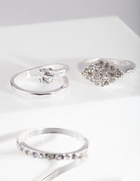 Diamante Swirl Silver Ring Pack - link has visual effect only