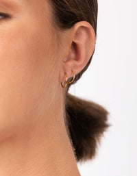 Gold Plated Sterling Silver Classic Hoop Earring Pack - link has visual effect only