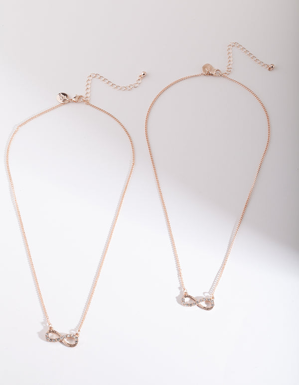 Rose Gold Best Friend Infinity Jewellery Set