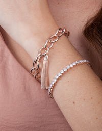 Rose Gold Chain Tassel Bracelet - link has visual effect only