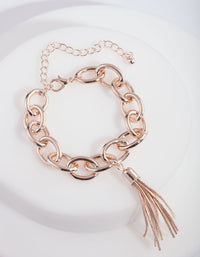 Rose Gold Chain Tassel Bracelet - link has visual effect only