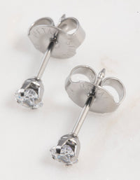 Surgical Steel Princess Cut Cubic Zirconia Piercing Stud 3mm - link has visual effect only