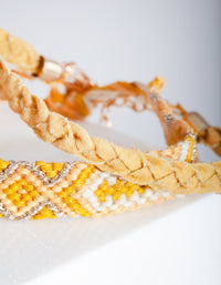 Gold Yellow Friendship Bracelet 10 9-Pack - link has visual effect only