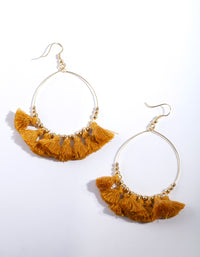 Gold Mini Tassel Charm Earrings - link has visual effect only