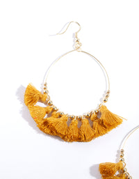 Gold Mini Tassel Charm Earrings - link has visual effect only