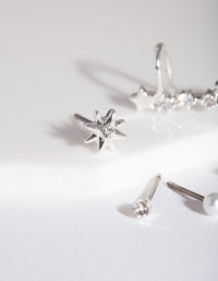 Silver Pearl Star Cluster Ear Pack - link has visual effect only