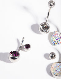 Surgical Steel Mermaid Diamante Belly Bar 4-Pack - link has visual effect only