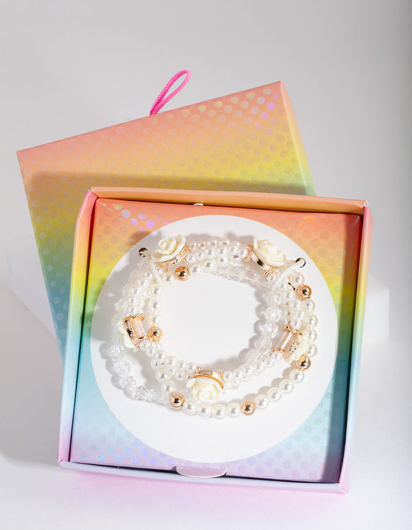 Kids Gold Pearl Bracelet Pack