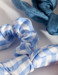 Kids BLue Pink Check Scrunchie Pack - link has visual effect only