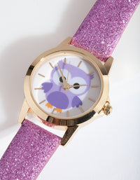 Kids Gold Purple Owl Watch - link has visual effect only