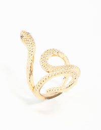 Gold Etched Snake Ring - link has visual effect only