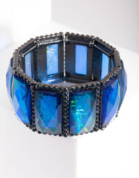 Blue Gunmetal Foil Stone Bracelet - link has visual effect only