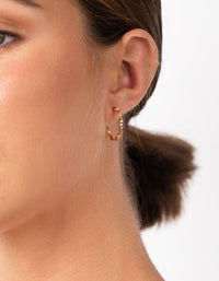 Gold Plated Sterling Silver 15mm Twist Hoop Earrings - link has visual effect only