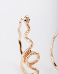 Gold Snake Hoop Earrings - link has visual effect only