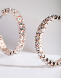 Rose Gold Diamante Open Hoop Earrings - link has visual effect only