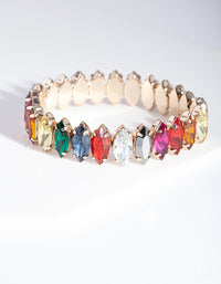 Multi Coloured Gemstone Bracelet - link has visual effect only