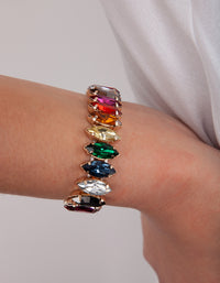 Multi Coloured Gemstone Bracelet - link has visual effect only