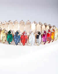 Multi Coloured Gemstone Bracelet - link has visual effect only