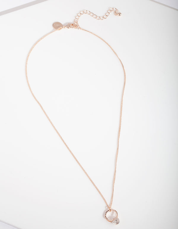 Rose Gold Cubic Zirconia Ring Necklace