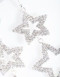 Diamante Double Star Drop Earrings - link has visual effect only