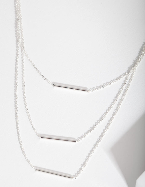 Silver Multi Bar Necklace