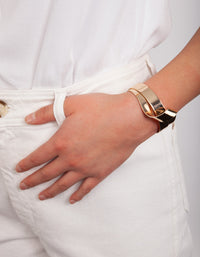 Gold Twisted Cuff - link has visual effect only