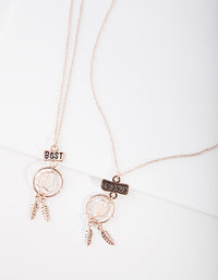 Kids Rose Gold BFF Dreamcatcher Necklace Pack - link has visual effect only