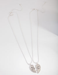 Kids Silver BFF Heart Necklace Pack - link has visual effect only