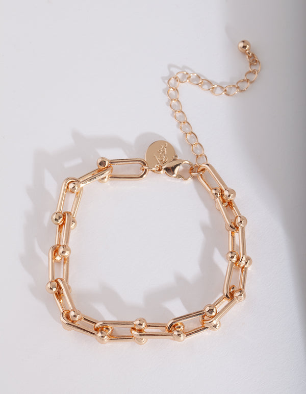 Gold Long Link Bracelet