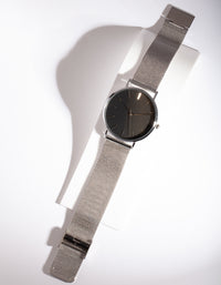 Silver Black Minimal Watch - link has visual effect only