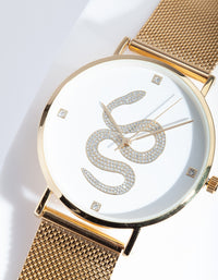 Gold Diamante Snake Watch - link has visual effect only