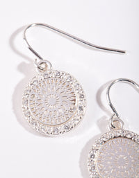 Silver Cubic Zirconia Stamp Earrings - link has visual effect only