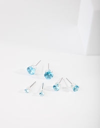 Silver Blue Gradual Stud Earring Pack - link has visual effect only