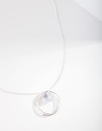 Silver Cubic Zirconia Circle Necklace - link has visual effect only