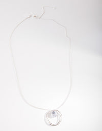 Silver Cubic Zirconia Circle Necklace - link has visual effect only