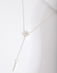 Silver Cubic Zirconia Star Y Necklace - link has visual effect only