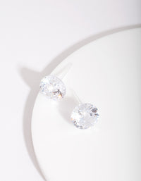 Silver Circle Cubic Zirconia Stud Earrings - link has visual effect only