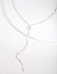 Rose Gold Cubic Zirconia Y Necklace - link has visual effect only