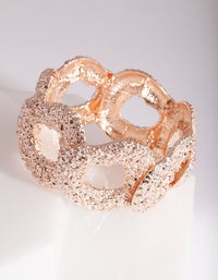 Rose Gold Textured Circle Bangle - link has visual effect only