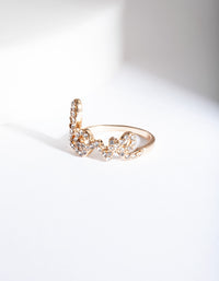 Gold Love Diamante Ring - link has visual effect only