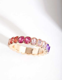 Gold Oval Rainbow Gem Ring - link has visual effect only