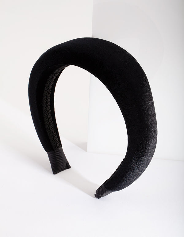 Black Velvet Padded Headband