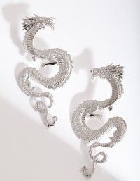 Silver Statement Dragon Earrings - link has visual effect only