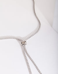 Silver Cubic Zirconia Lariat Necklace - link has visual effect only