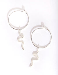 Sterling Silver Snake Hoop Earrings - link has visual effect only